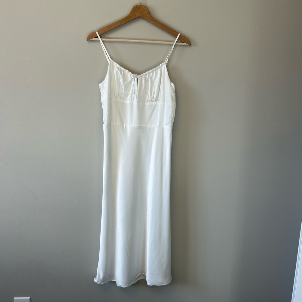 White Satin Midi Dress | Bridal Dress | Bridal Shower | Bachelorette Dress